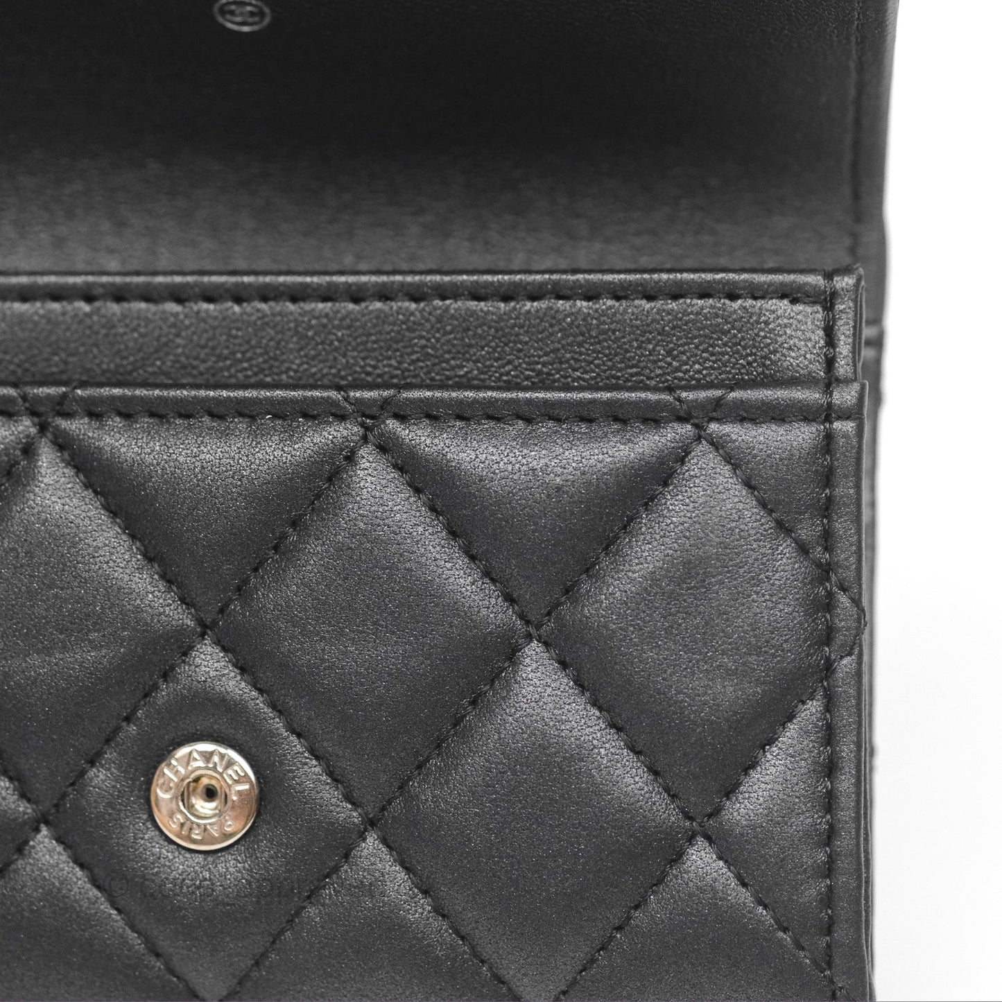 Chanel Classic Flap Card Holder Quilted Iridescent So Black