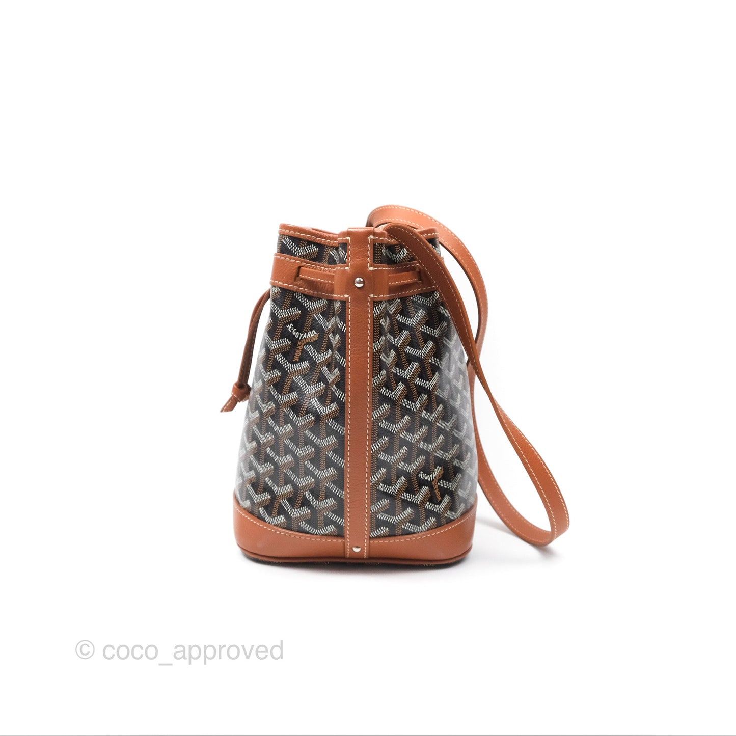 Goyard Petit Flot Bucket Bag Black & Tan Goyardine
