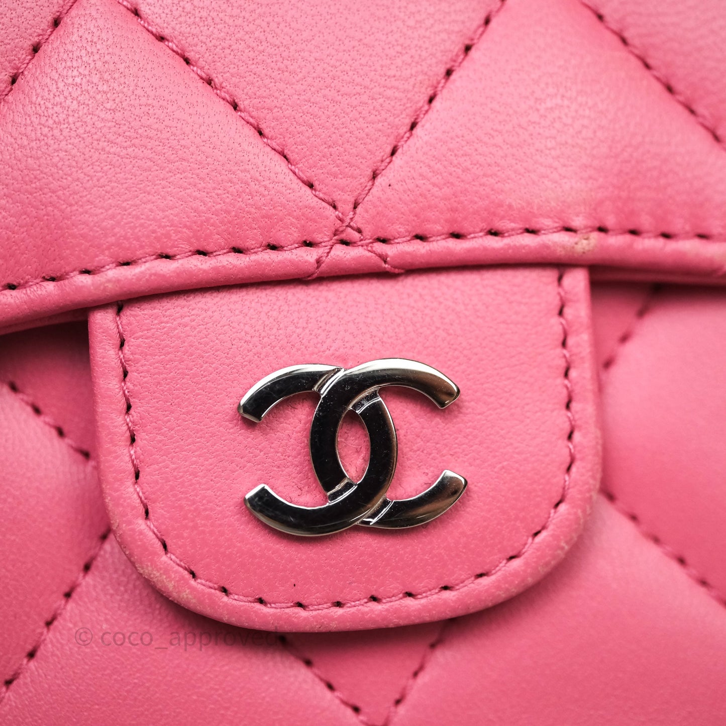 Chanel Classic Flap Wallet Pink Lambskin Silver Hardware