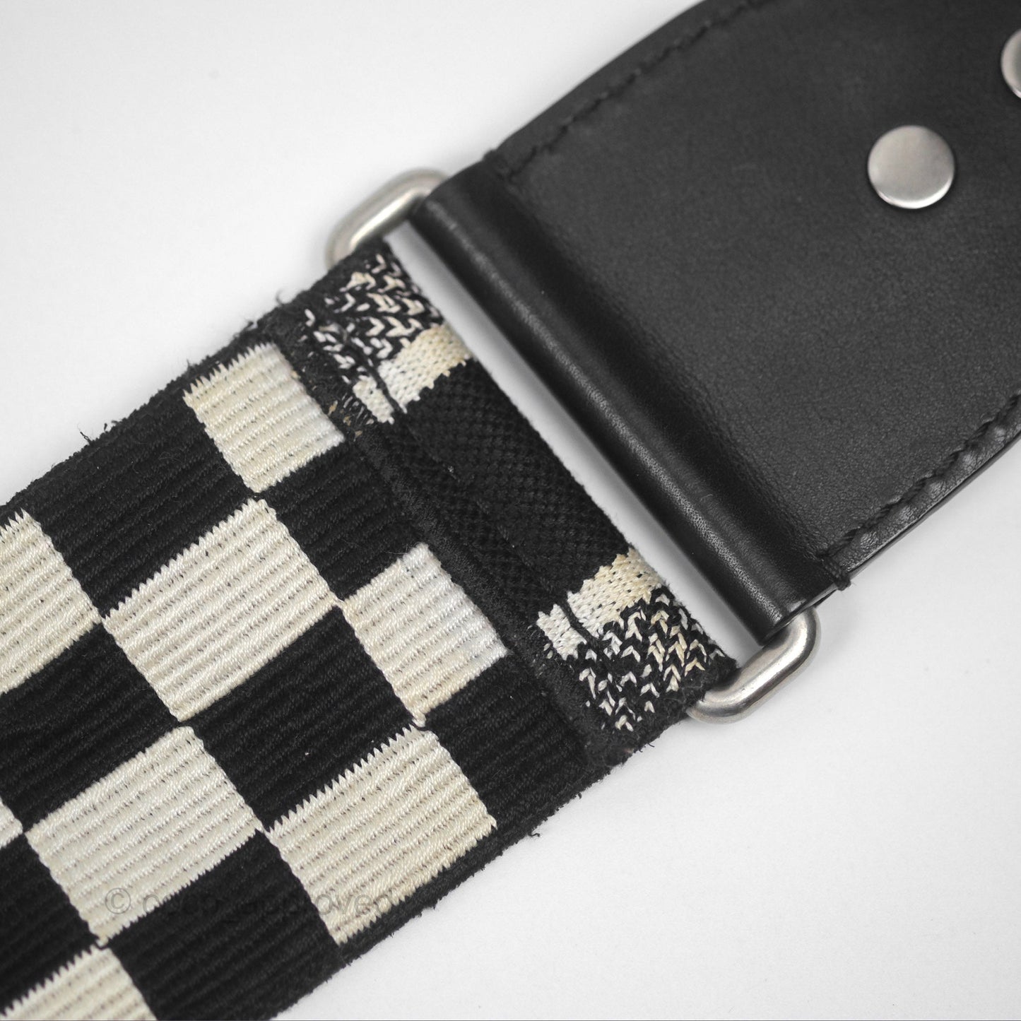 Christian Dior Medium Lady Dior Checkered Black/ White Calfskin