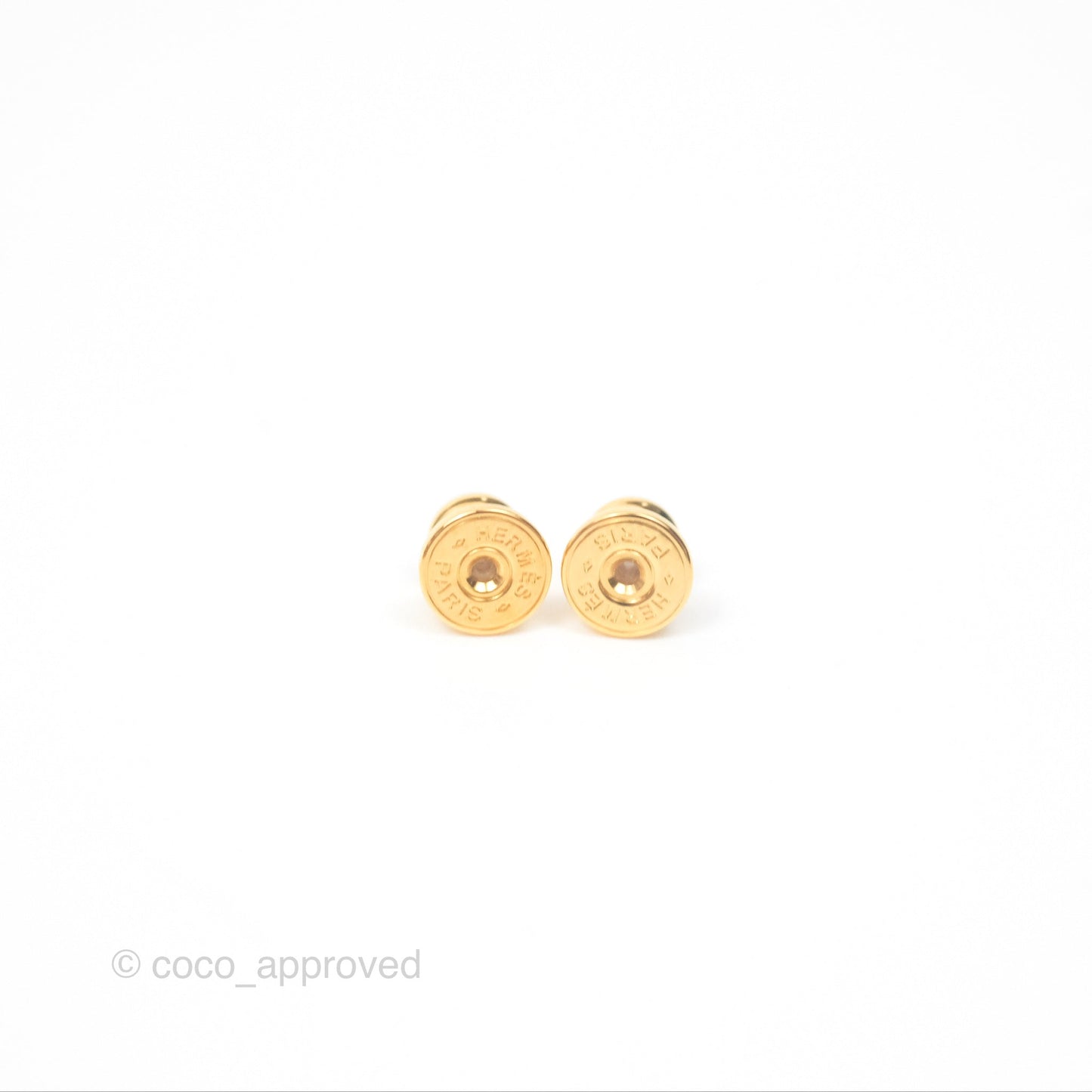 Hermès Mini Pop H Earrings Rose Dragee Gold Tone