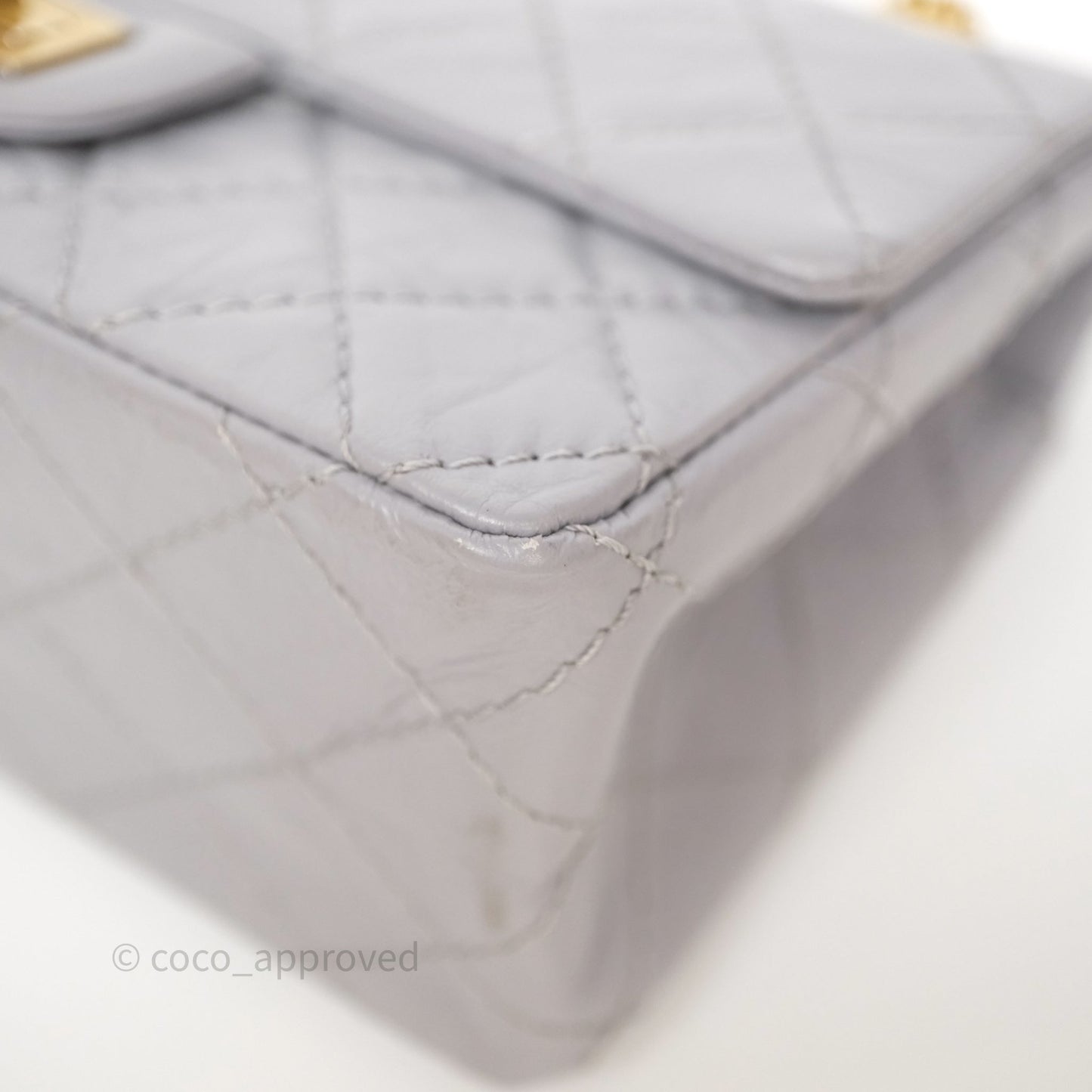 Chanel Mini Reissue 224 Grey Aged Calfskin Aged Gold Hardware