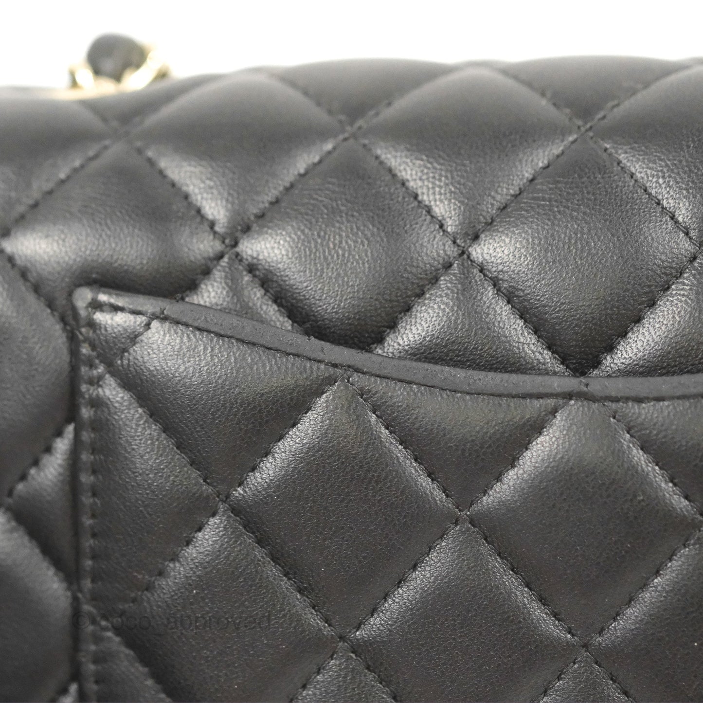 Chanel Quilted Mini Rectangular Flap Black Lambskin Gold Hardware