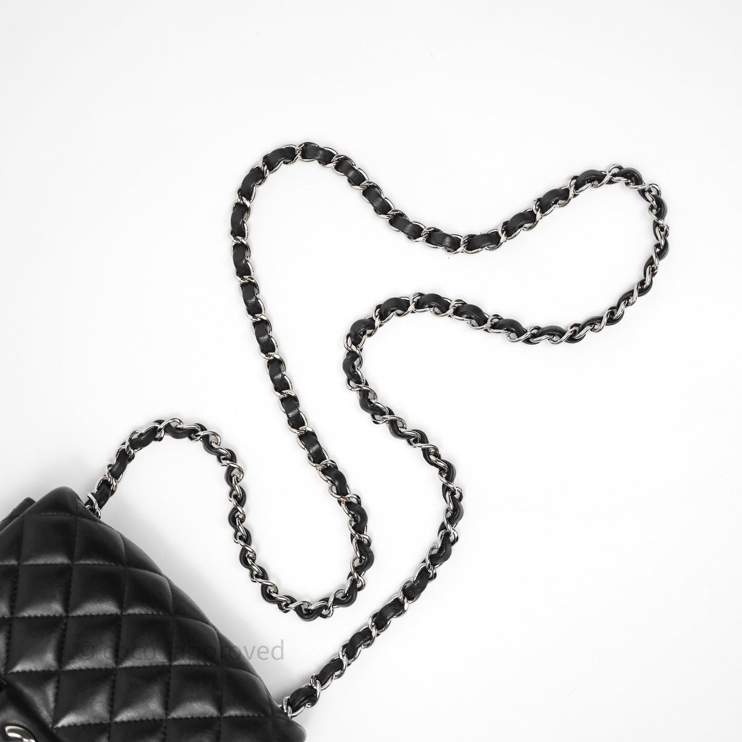 Chanel Mini Square Quilted Black Lambskin Silver Hardware