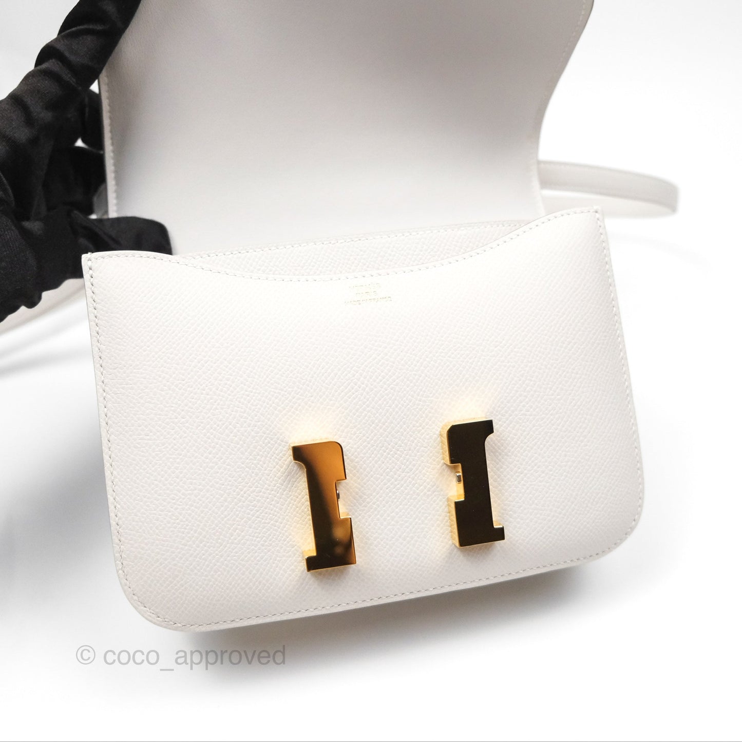 Hermès Constance Mini 18cm Mirror Gris Pale Epsom Gold Hardware