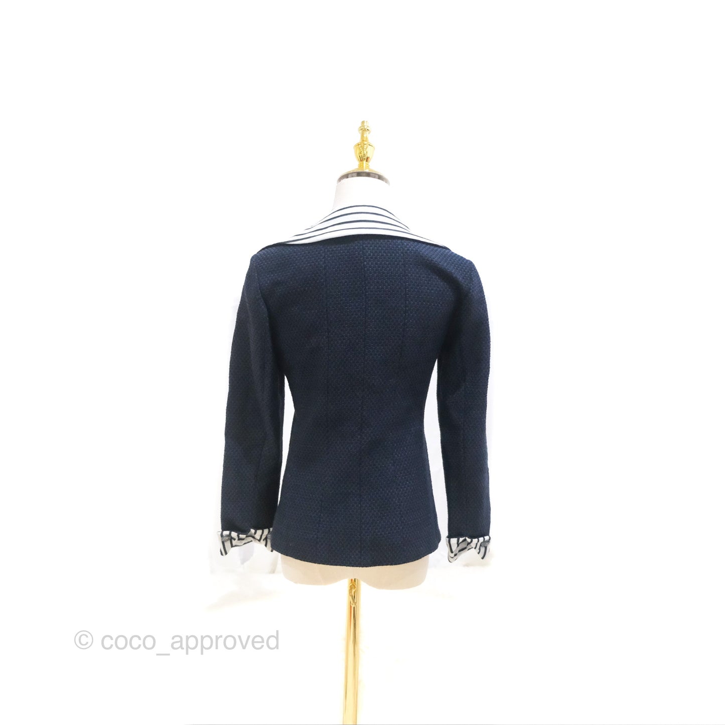 Chanel Double Zip Jacket Tweed Navy