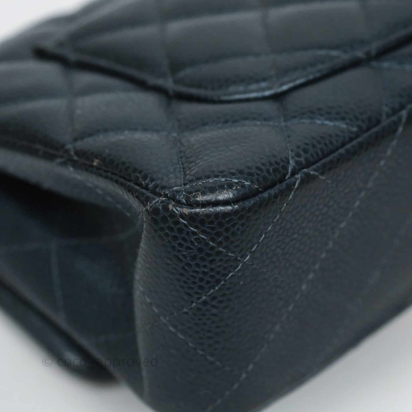 Chanel Mini Rectangular Quilted Iridescent Teal Caviar Gold Hardware
