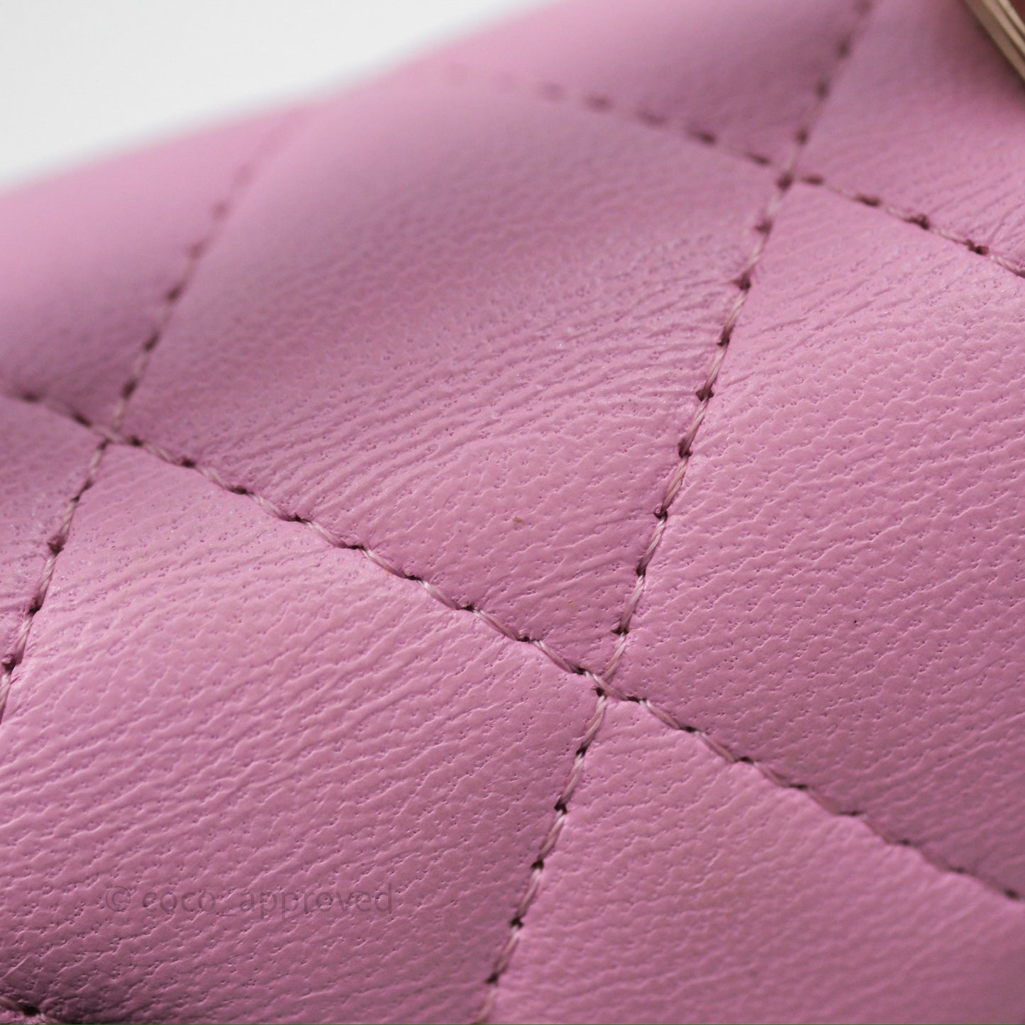 Chanel Mini Handle Clutch With Chain Pink/ Mint Lambskin Gold Hardware 23P