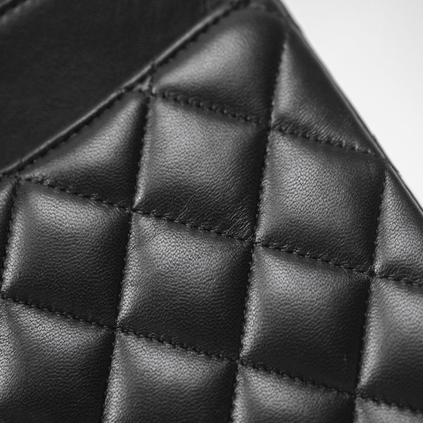 Chanel Classic M/L Medium Flap Quilted Black Lambskin Gold Hardware