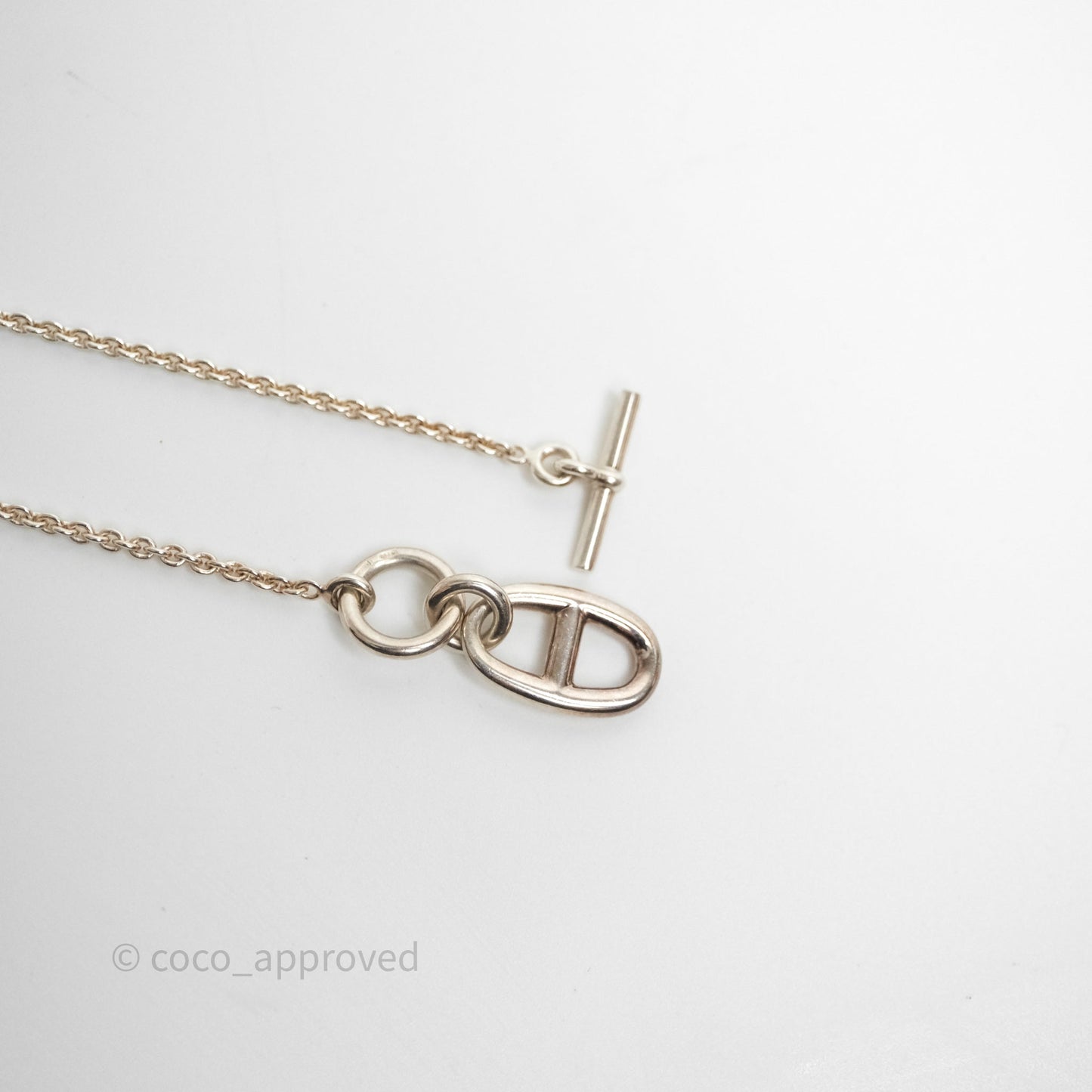 Hermes Chaine d'ancre Pendant Necklace Silver 925