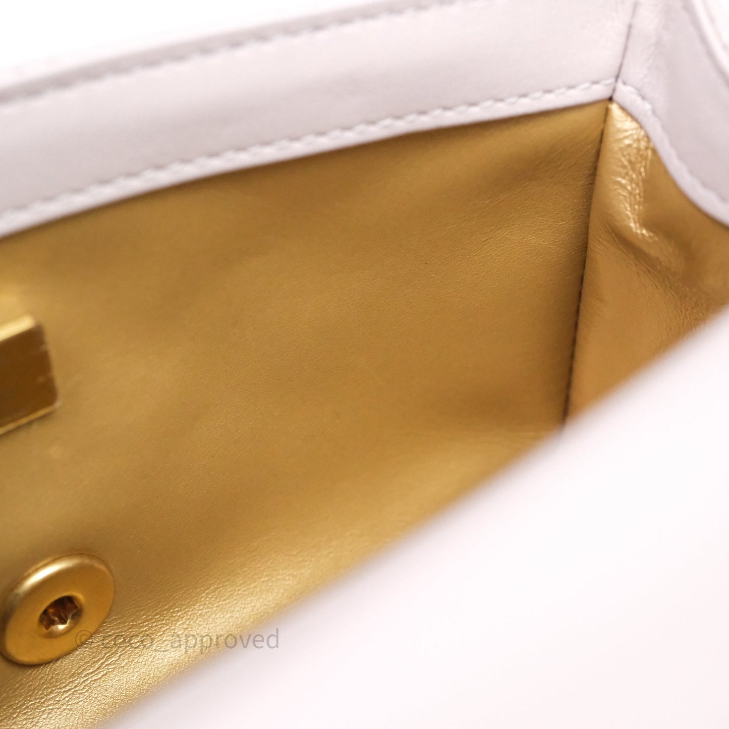 Chanel Mini Rectangular Pearl Crush Lilac Lambskin Aged Gold Hardware