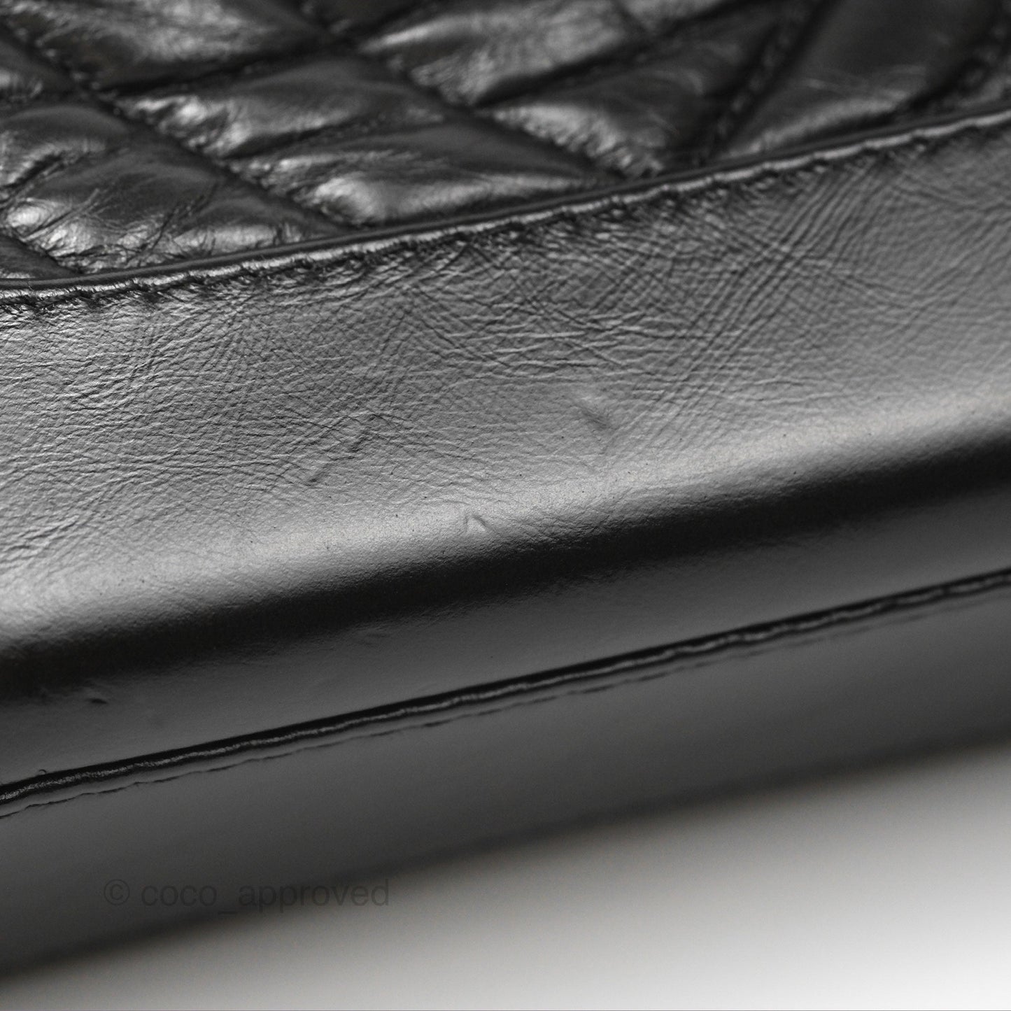 Chanel Chevron Small Gabrielle Hobo Black Aged Calfskin Mixed Hardware
