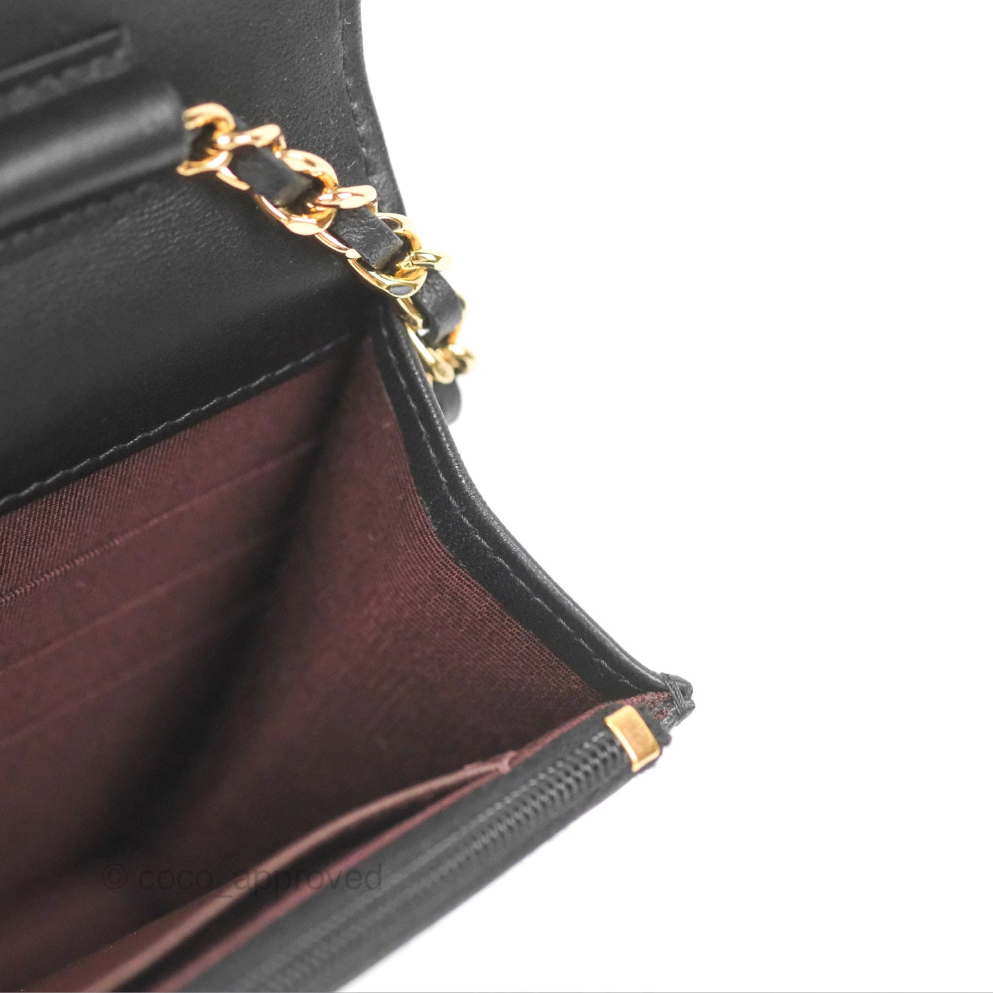 Chanel Quilted Classic WOC Black Lambskin Gold Hardware