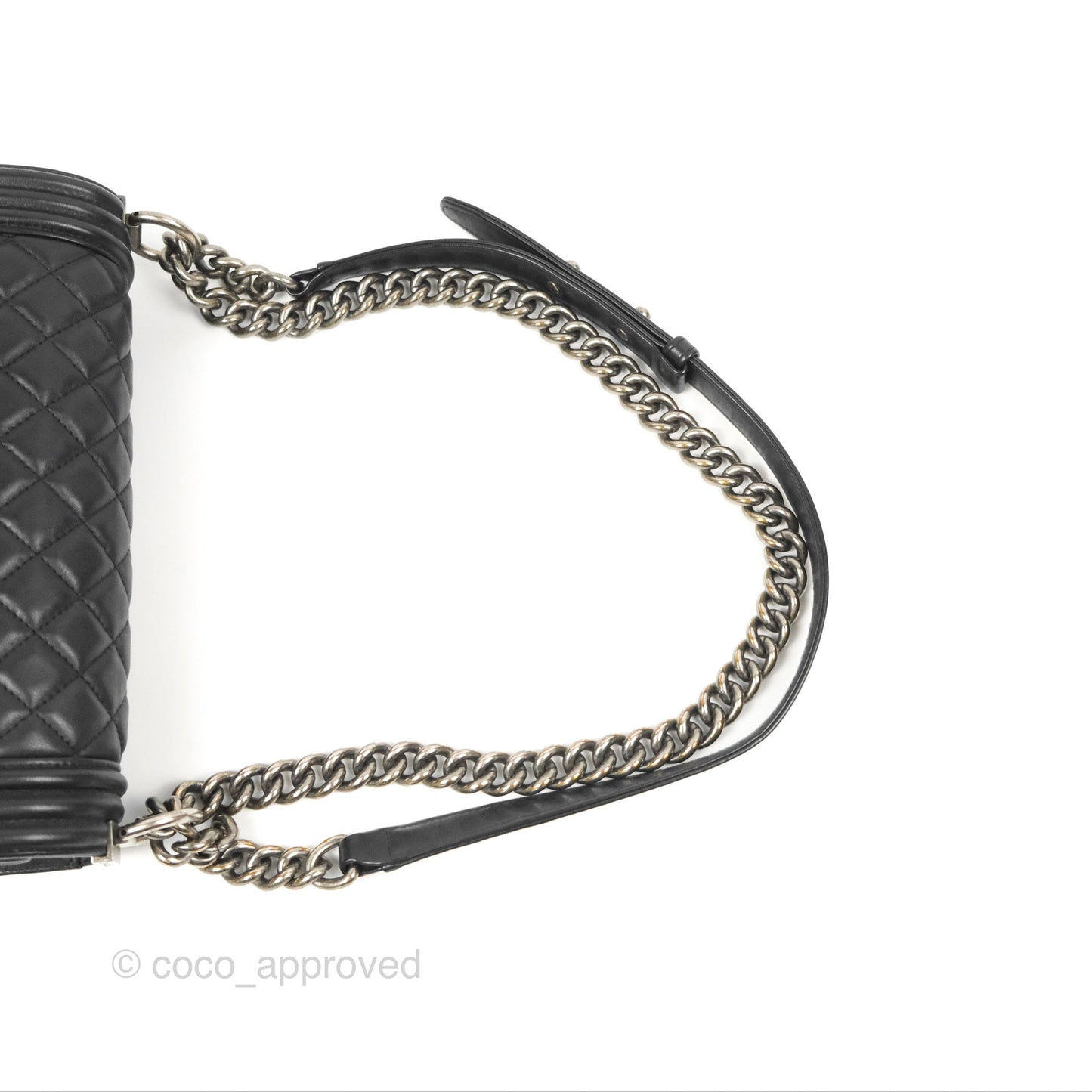 Chanel Quilted Medium Boy Black Calfskin Ruthenium Hardware