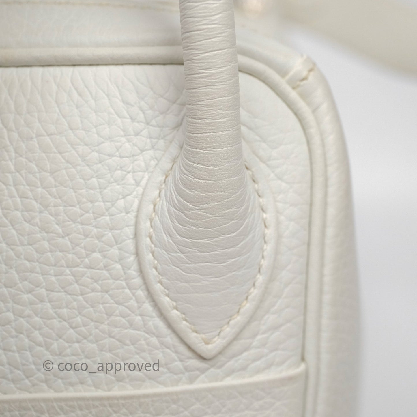 Hermès Lindy 30 White Clemence Palladium Hardware