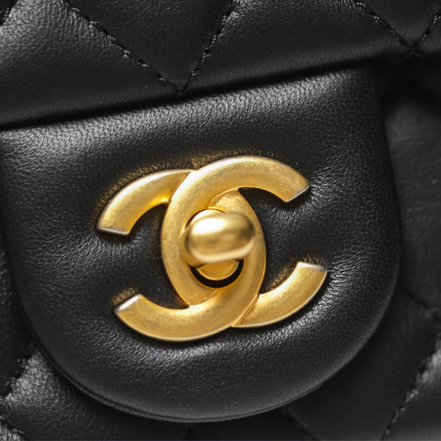 Chanel Pearl Crush Mini Square Quilted Black Lambskin Aged Gold Hardware