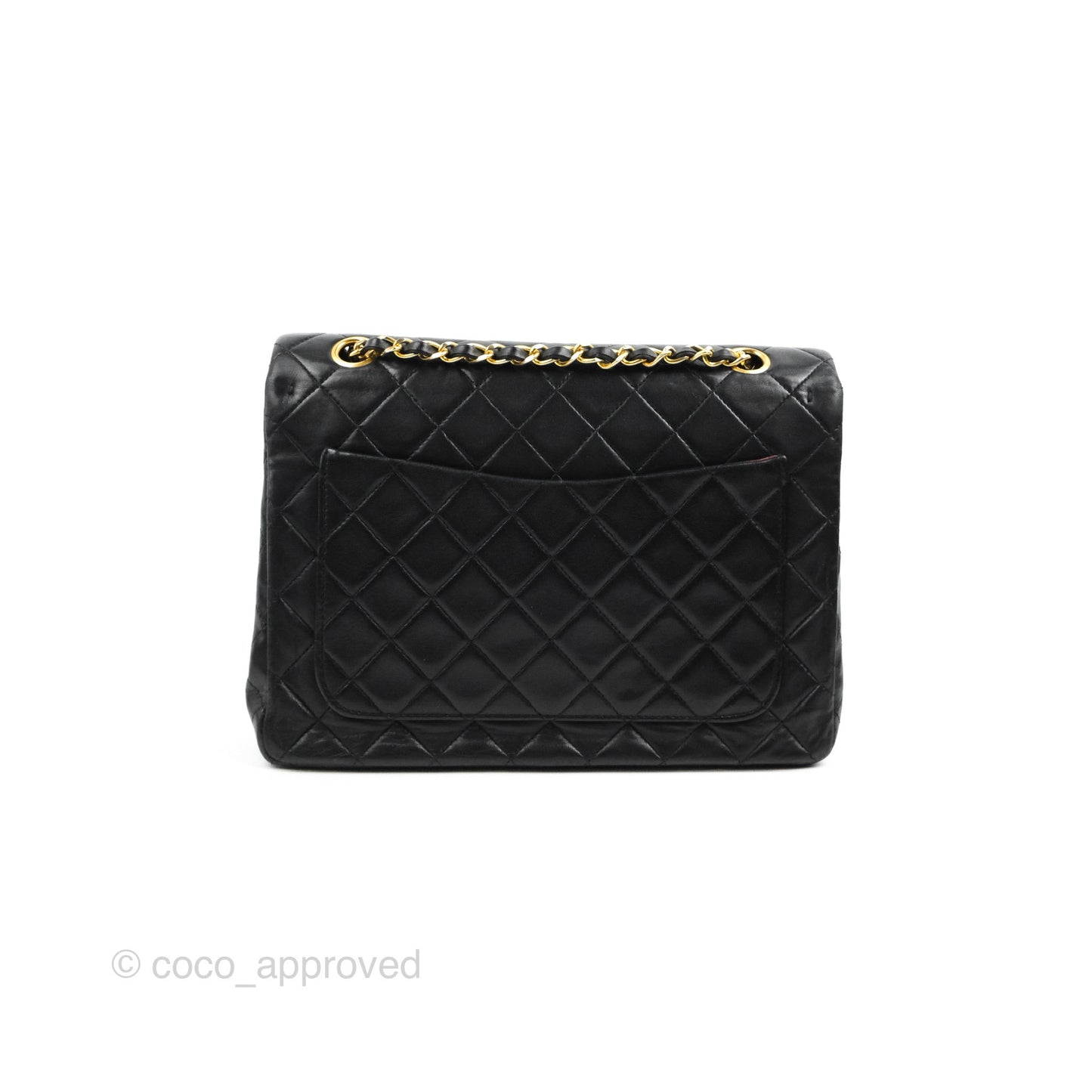 Chanel Vintage Medium Double Flap Black Lambskin 24K Gold Hardware