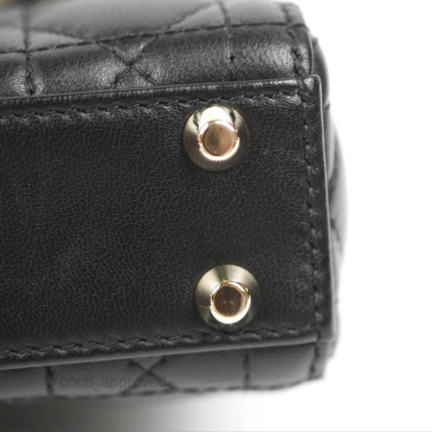 Christian Dior Micro Lady Dior Cannage Black Lambskin Gold Hardware