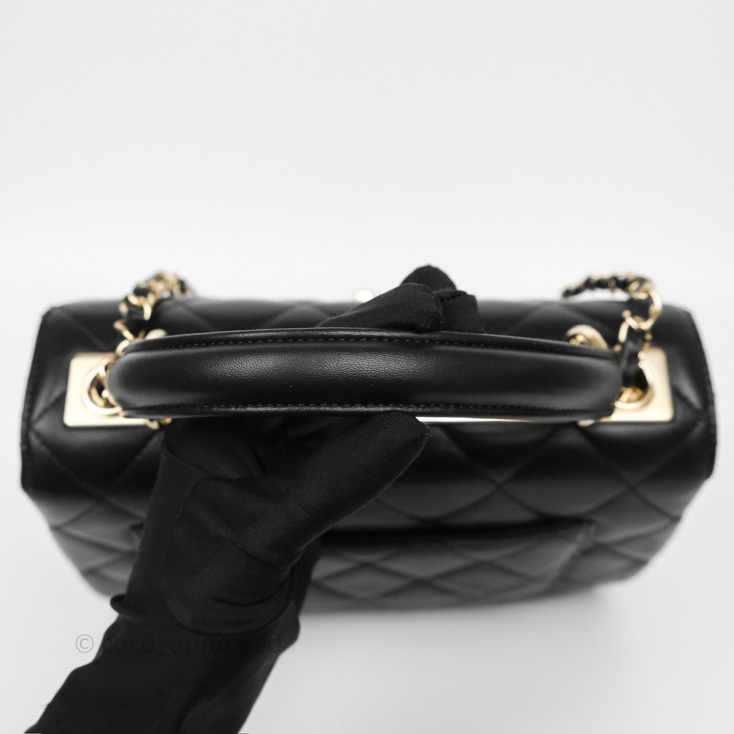 Chanel Small Trendy CC Black Lambskin Gold Hardware