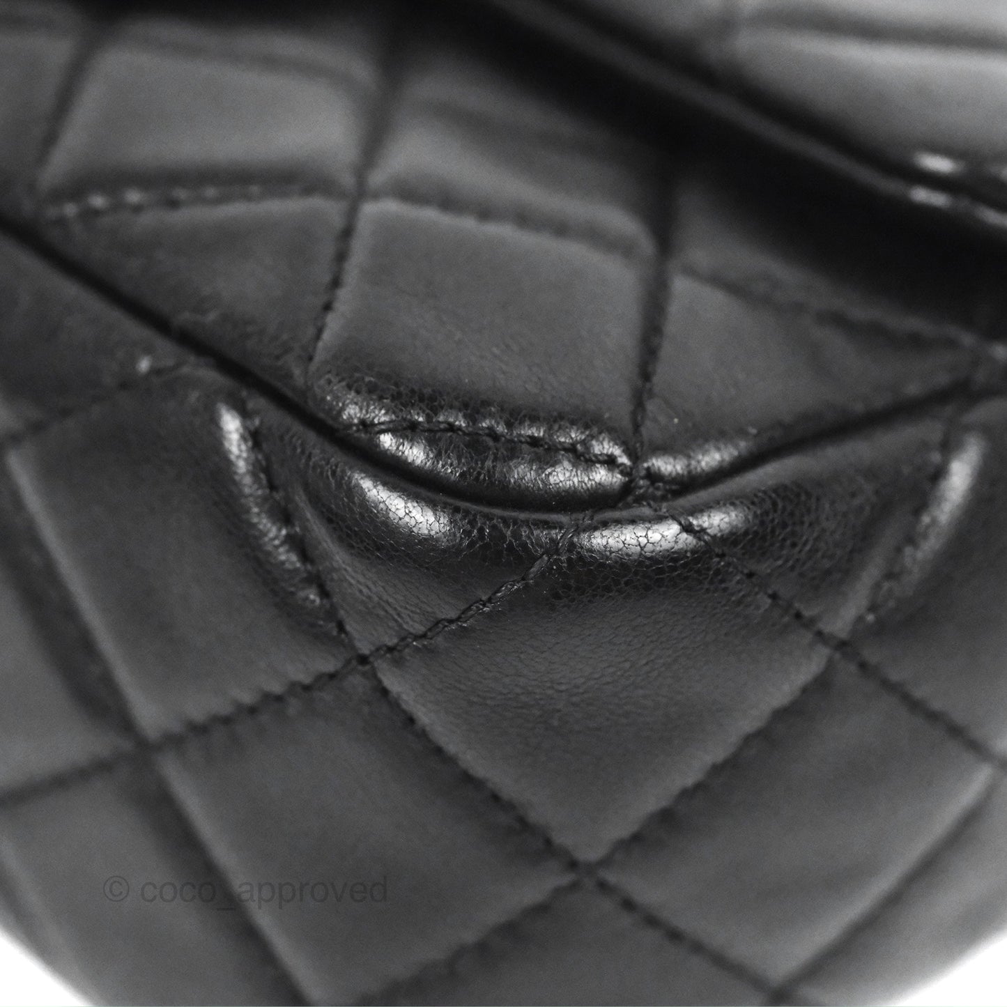Chanel Mini Rectangular Pearl Crush Black Lambskin Aged Gold Hardware