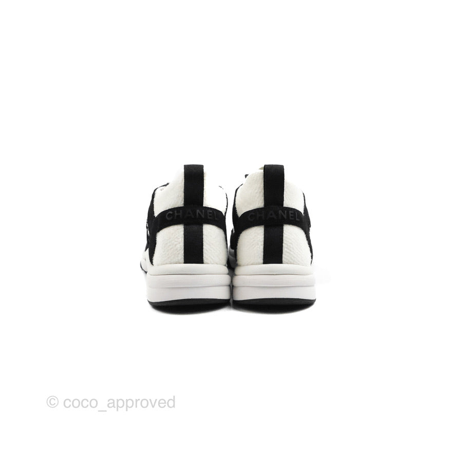 Chanel Low Top Trainer CC White Black Sneakers Size 35