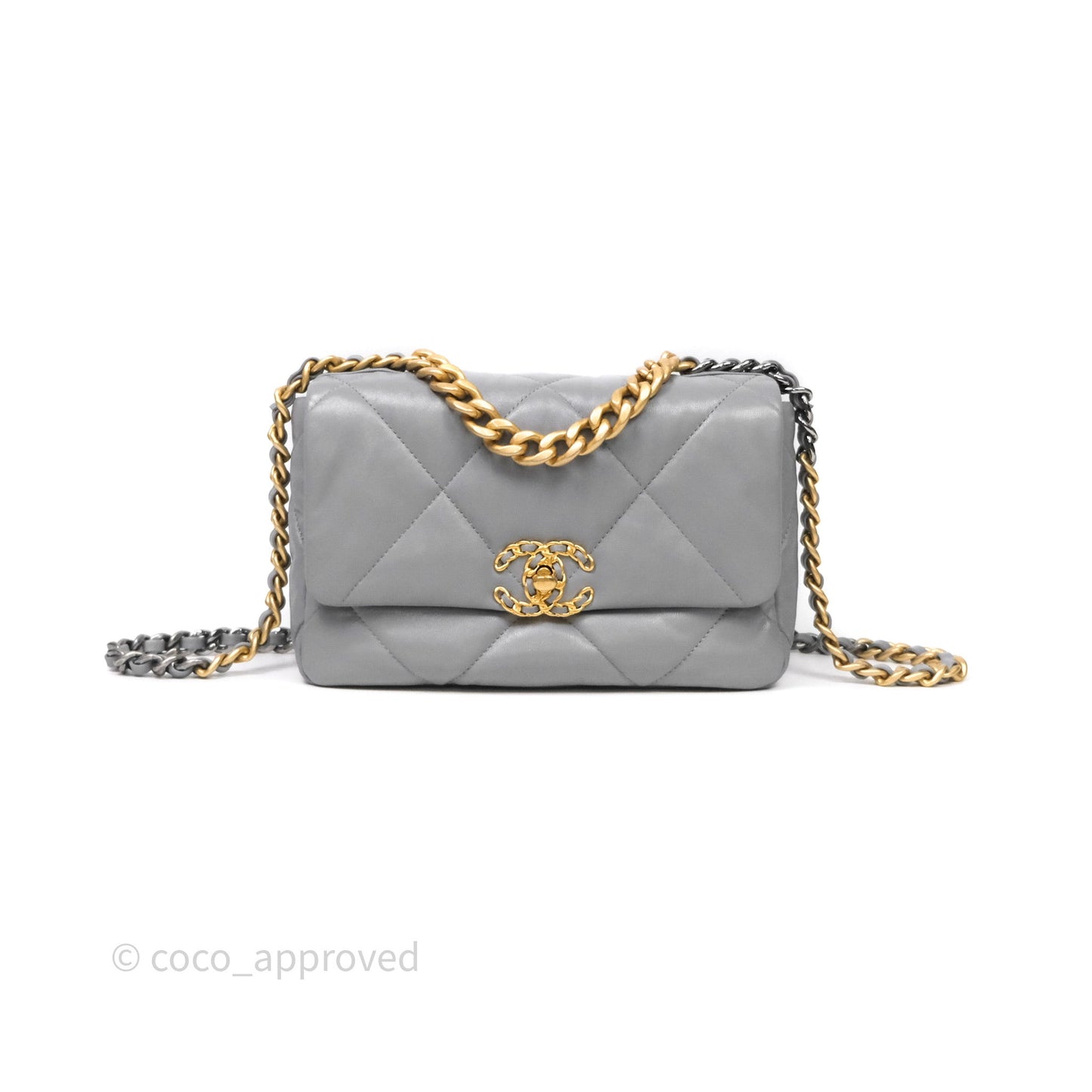 Chanel 19 Small Grey Mixed Hardware