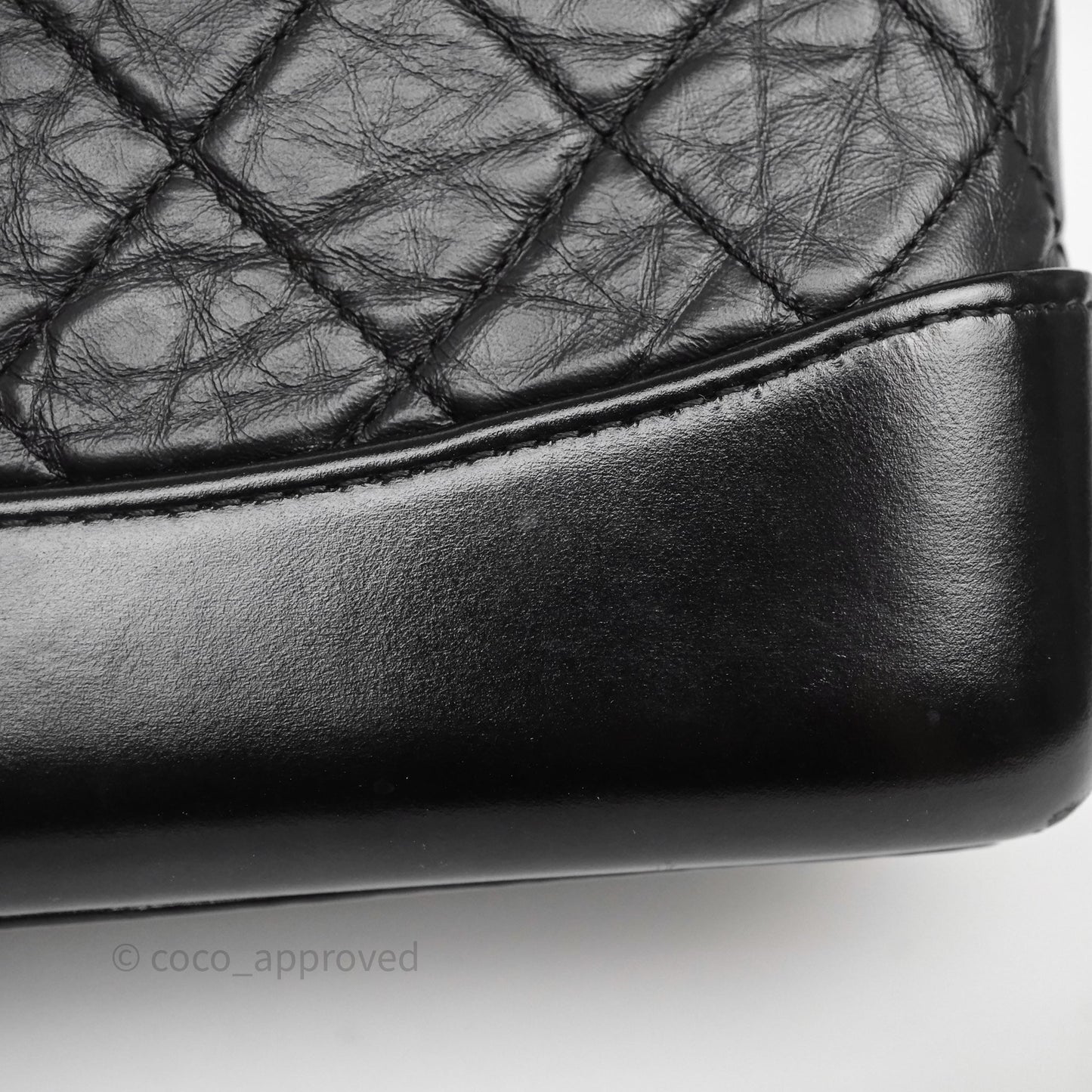 Chanel Small Gabrielle Backpack Quilted Black Aged Calfskin