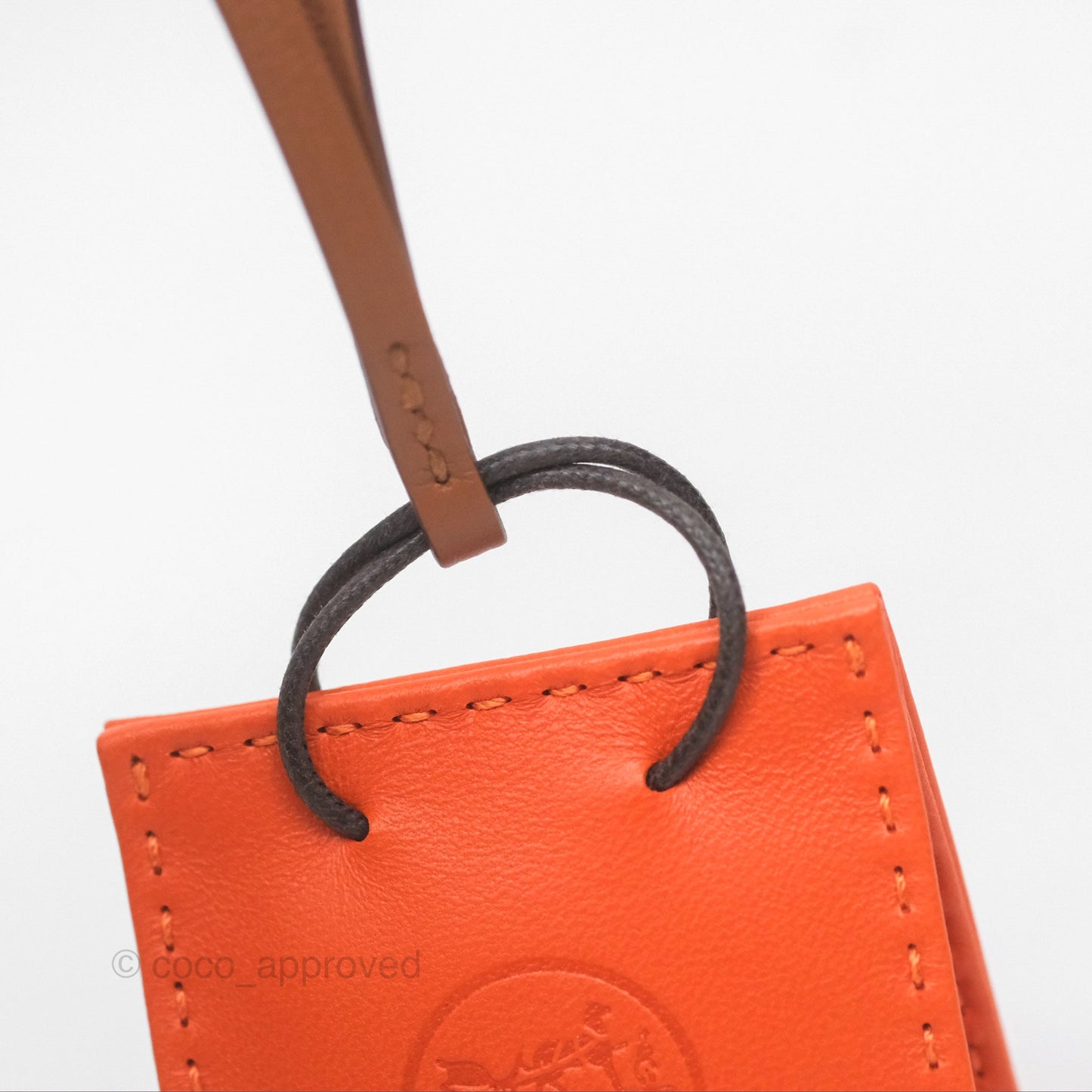 Hermès Orange Shopping Bag Charm