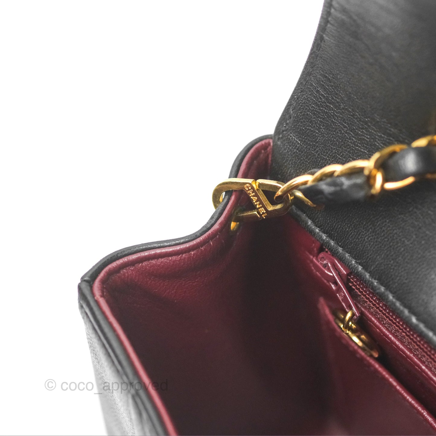 Chanel Vintage Small Quilted Classic Diana Flap Bag Black Lambskin 24K Gold Hardware