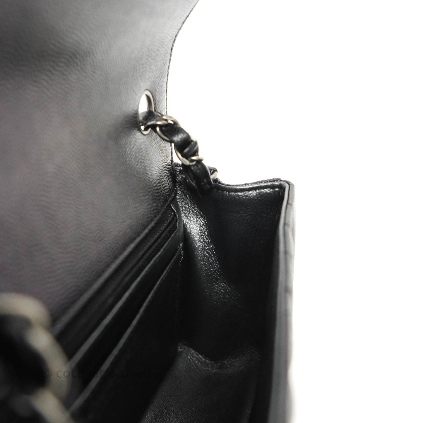 Chanel Chevron Mini Rectangular Flap Iridescent Black Caviar Ruthenium Hardware