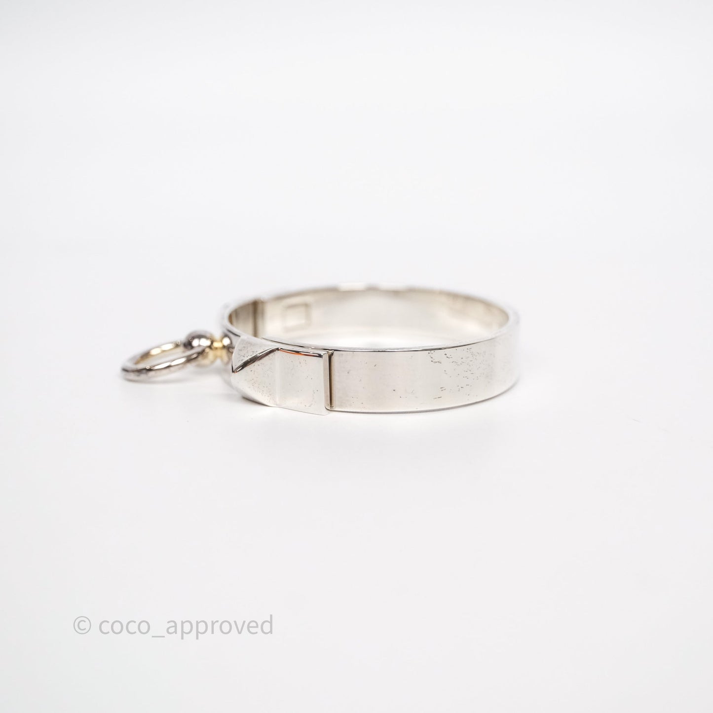 Hermes Collier de Chien Bracelet Sterling Silver Size SH
