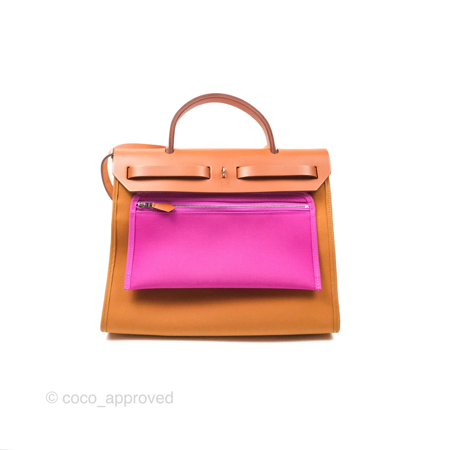 Hermès Herbag Zip 31 Dune Magnolia Fauve Canvas Palladium Hardware