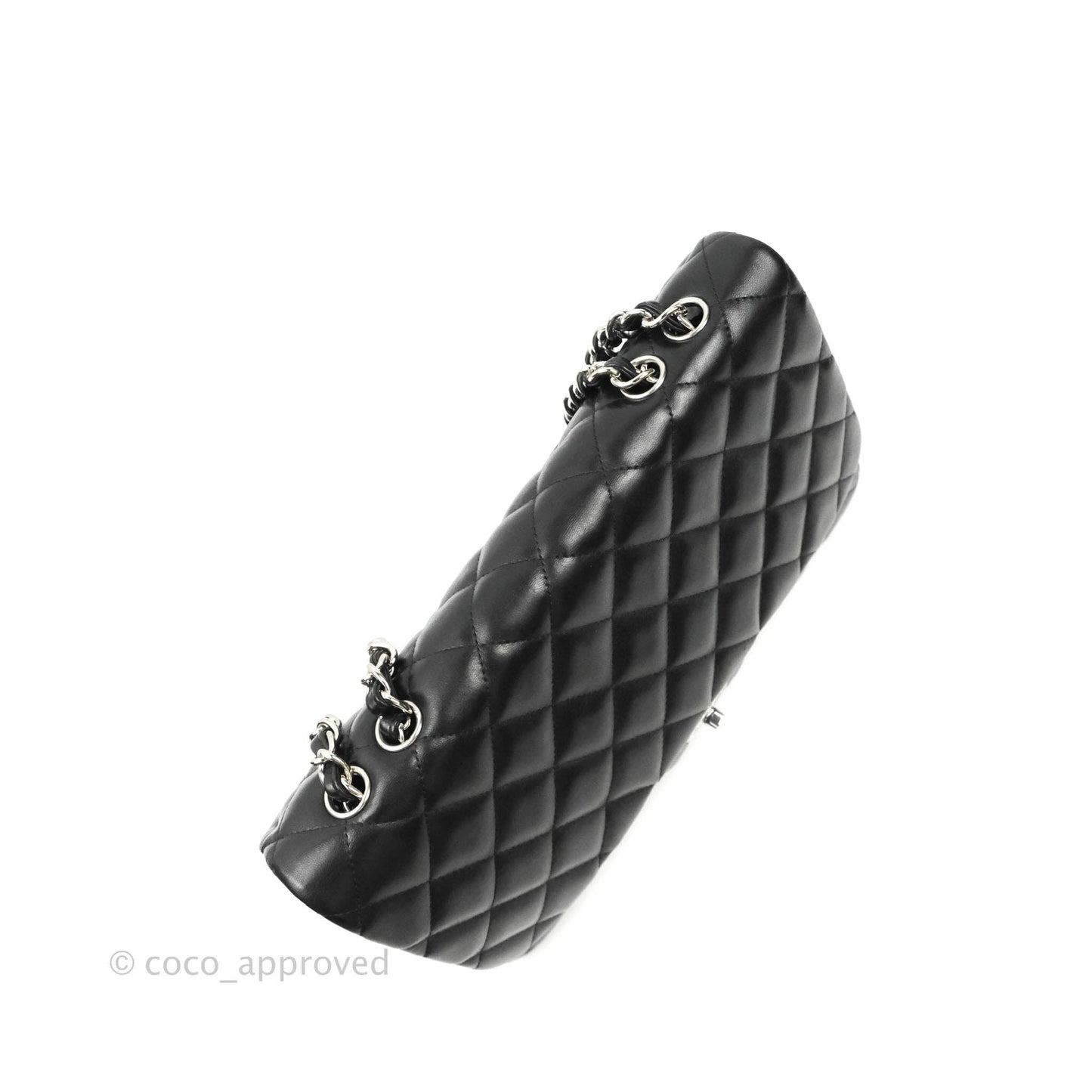 Chanel Jumbo Single Flap Black Lambskin Silver Hardware⁣⁣