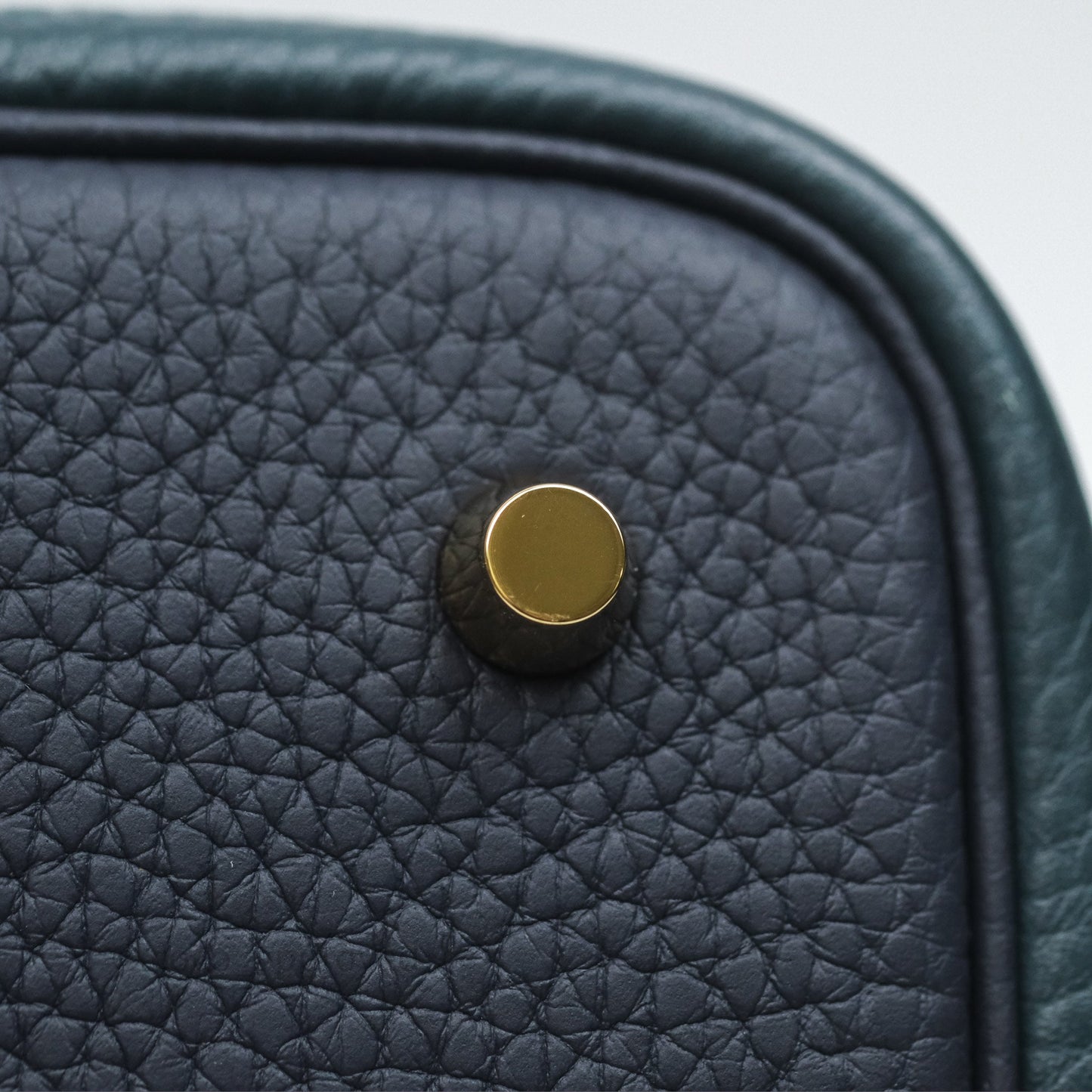 Hermès Picotin Lock 22 Casaque Vert Cyprès 6O/ Bleu Nuit 2Z/ Black Noir 89 Clemence Gold Hardware