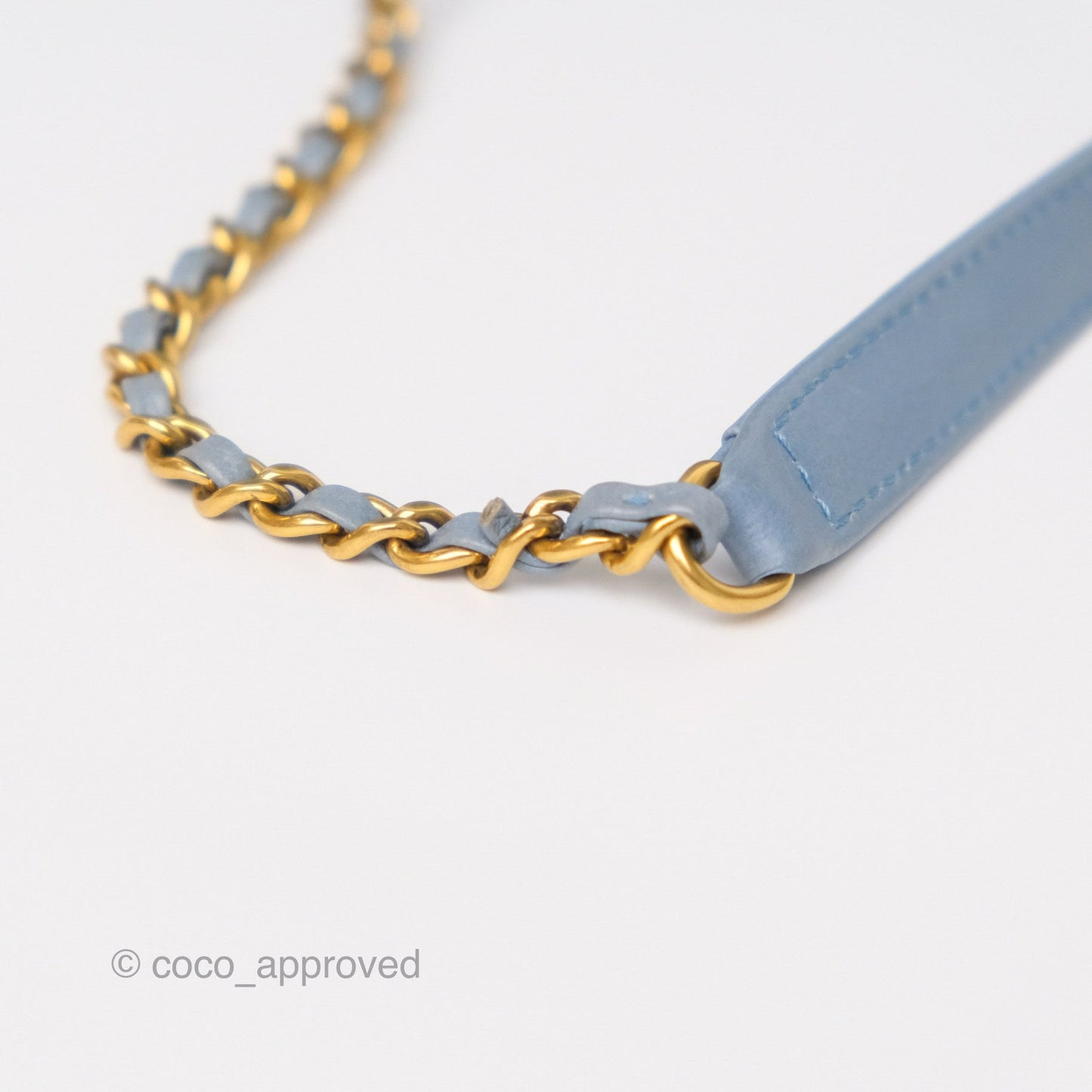 Chanel Drawstring Bucket Bag Denim Blue Aged Gold Hardware