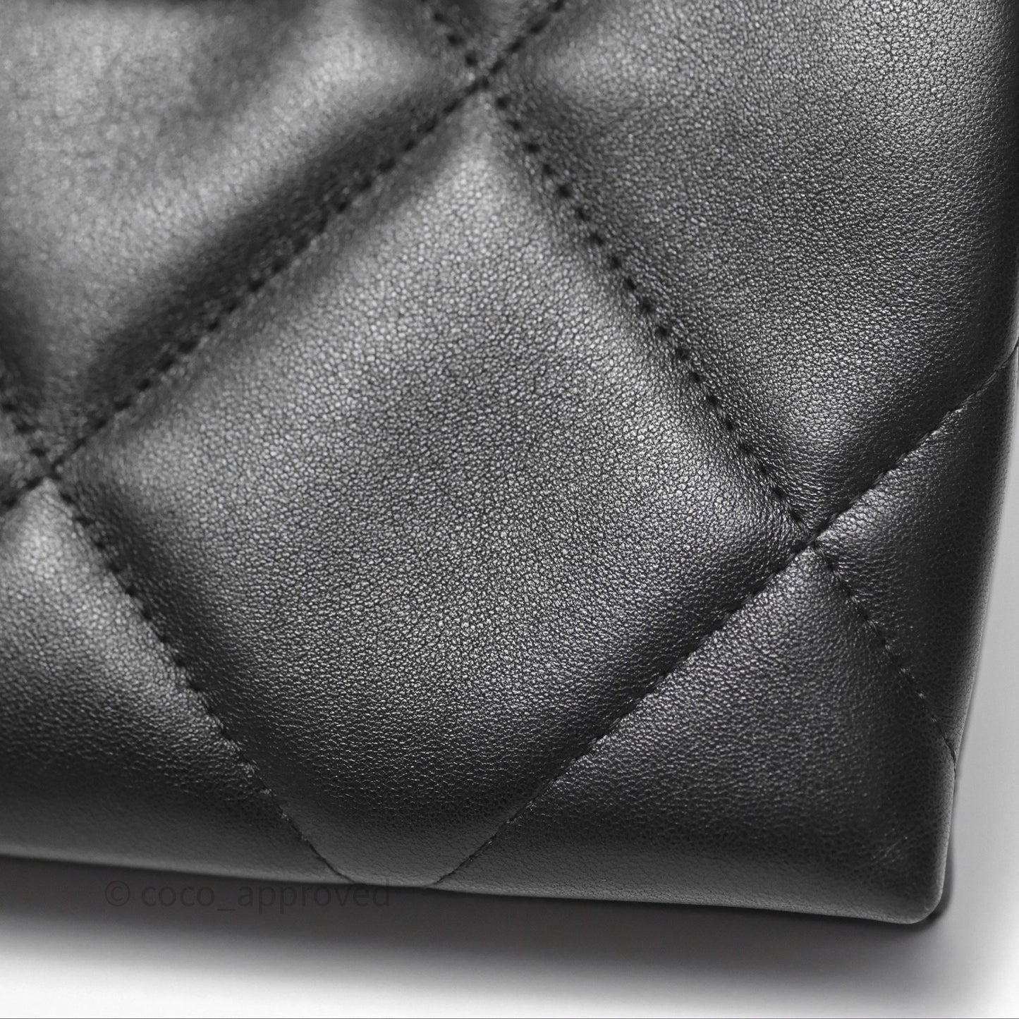 Chanel 19 Pouch Black Shiny Goatskin Mixed Hardware