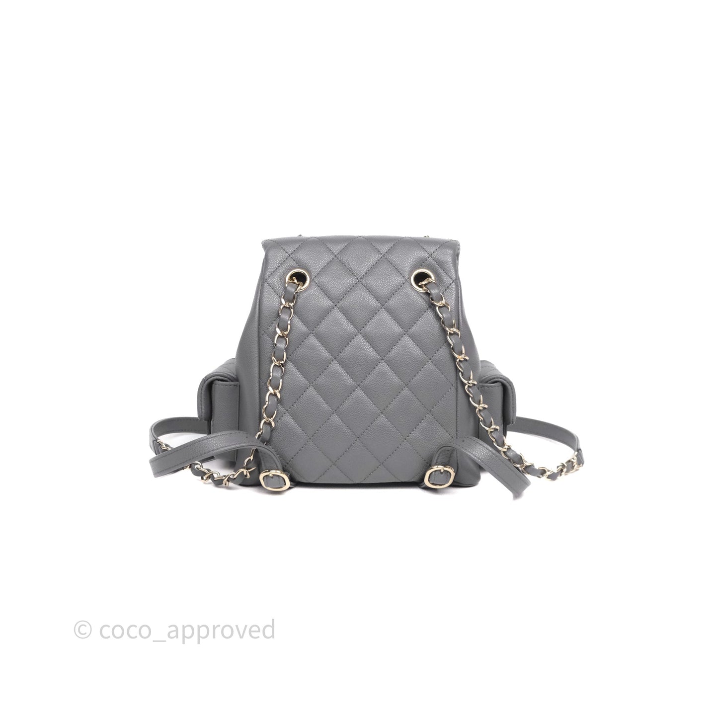 Chanel Small Duma Backpack Dark Grey Caviar Gold Hardware 23K