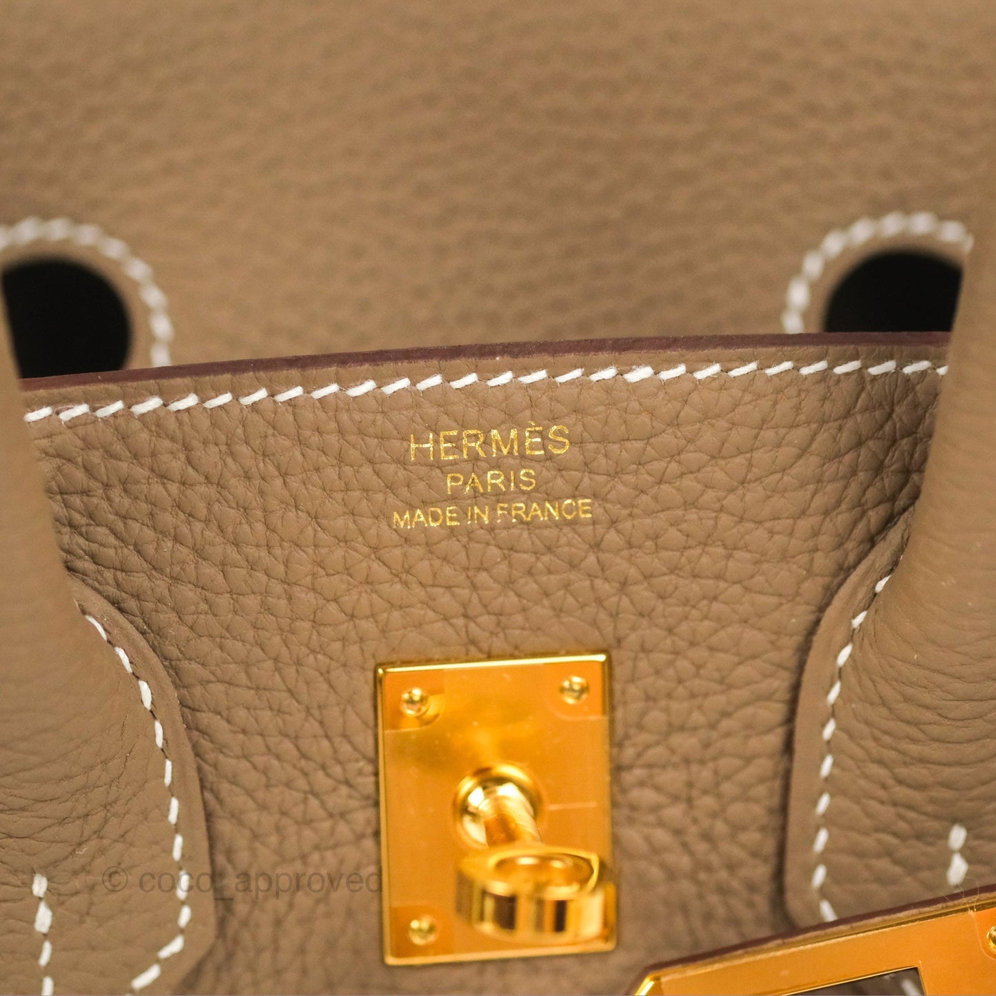Hermes Birkin 25 Retourne Etoupe 18 Togo Gold Hardware