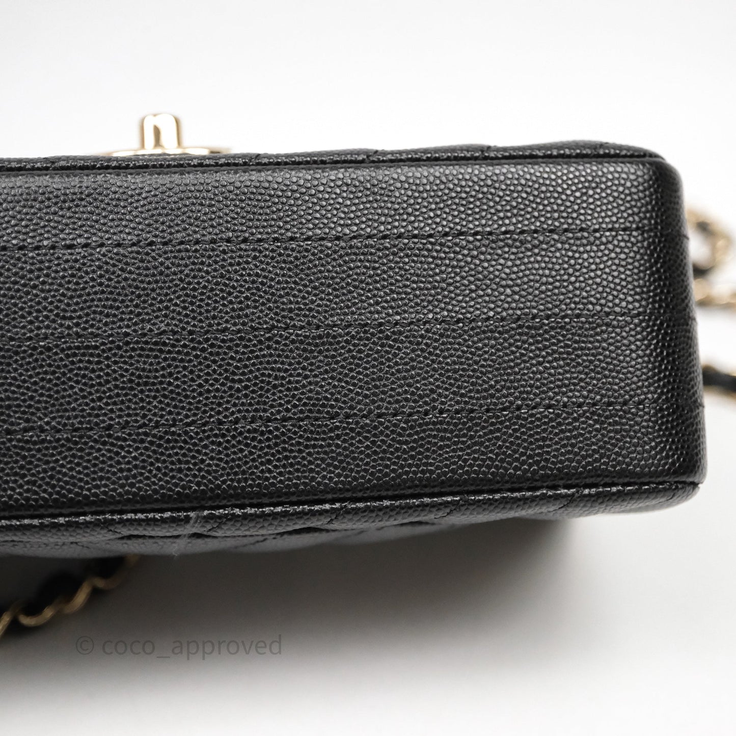 Chanel Quilted Mini Rectangular Black Caviar Gold Hardware