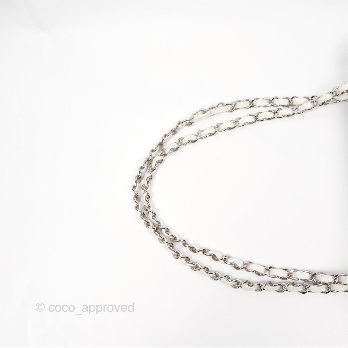 Chanel Classic M/L Medium Flap Quilted White Caviar Silver Hardware