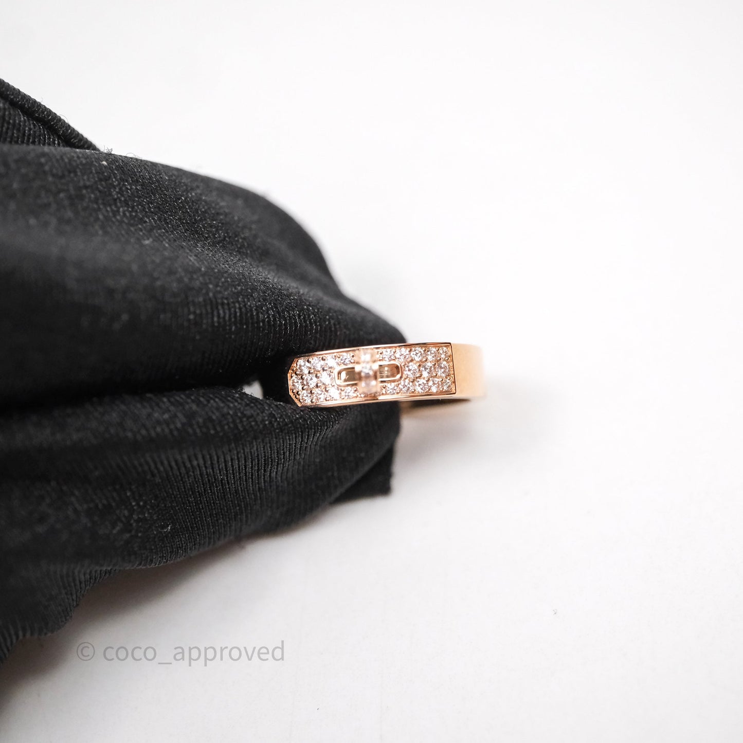 Hermès Kelly Ring Rose Gold With Diamonds Size 54