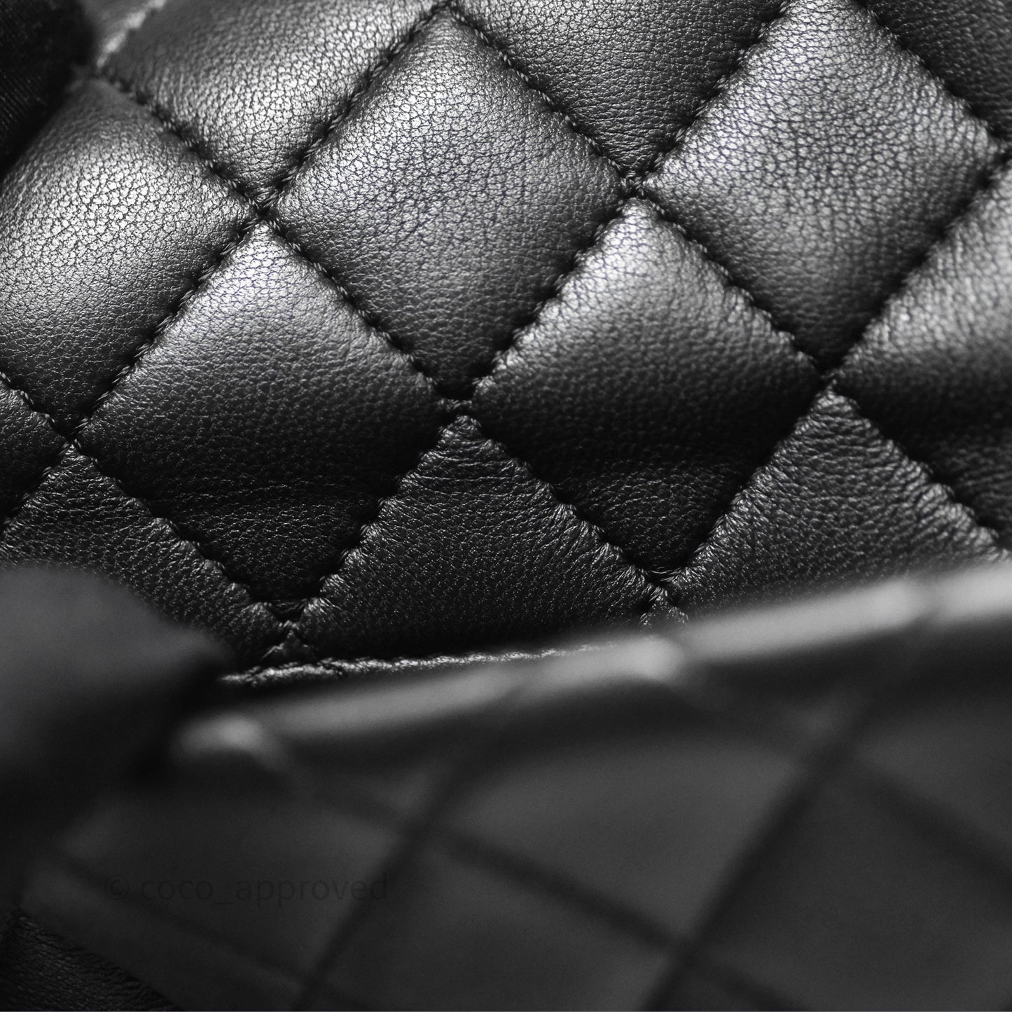 Chanel Quilted Accordion Flap Bag So Black Two Tone Lambskin Fabric