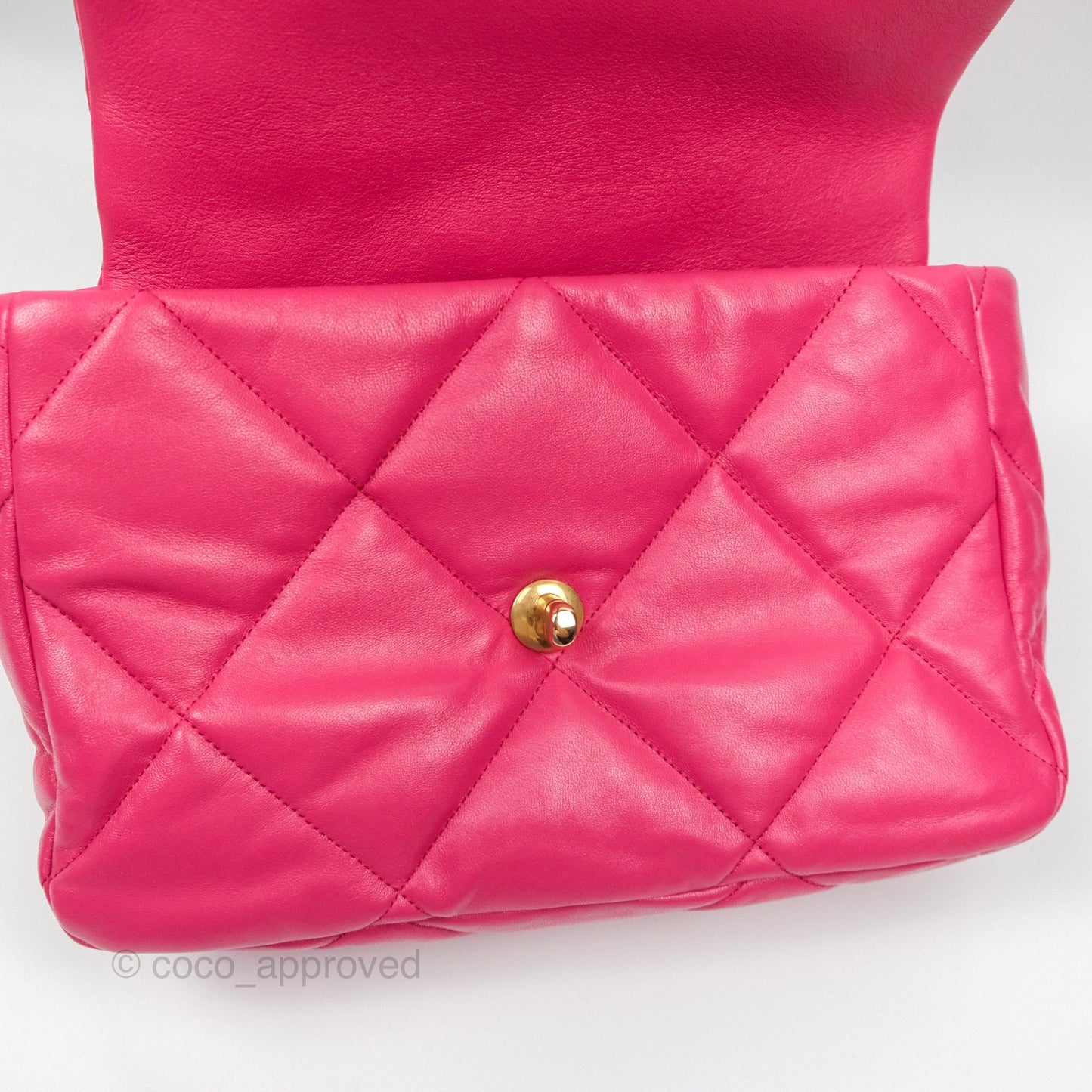 Chanel 19 Large (Medium) Dark Pink Goatskin Mixed Hardware