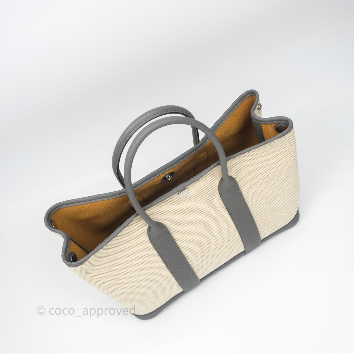Hermès Garden Party 30 Canvas Ecru-Desert/ Gris Meyer