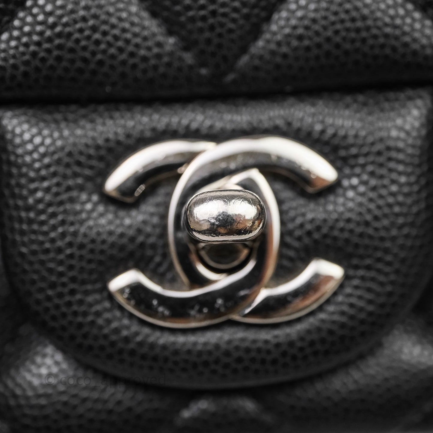 Chanel Mini Square Quilted Black Caviar Silver Hardware