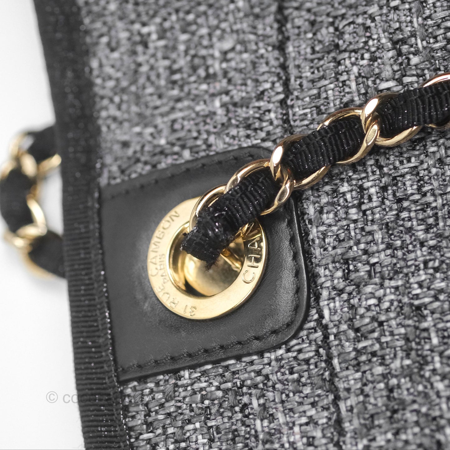 Chanel Medium Deauville Black Charcoal Tote