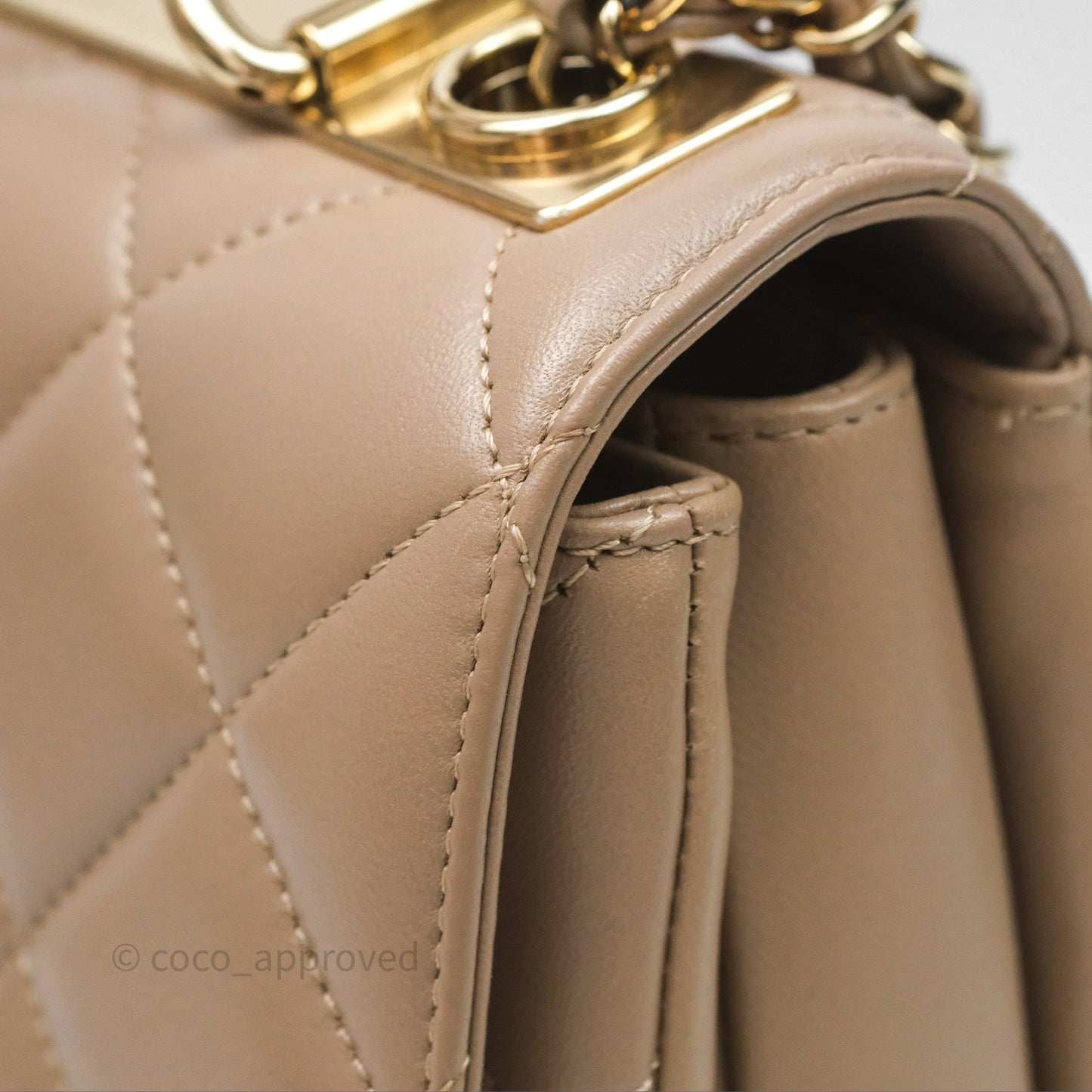 Chanel Small Trendy CC Beige Lambskin Gold Hardware