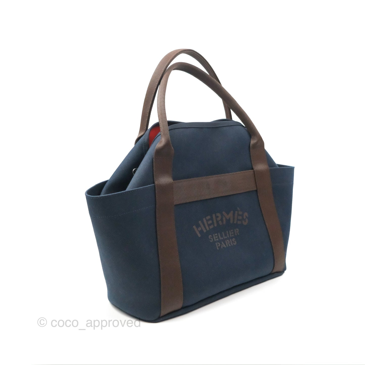 Hermes The Grooming Bag Bleu Navy / Feu