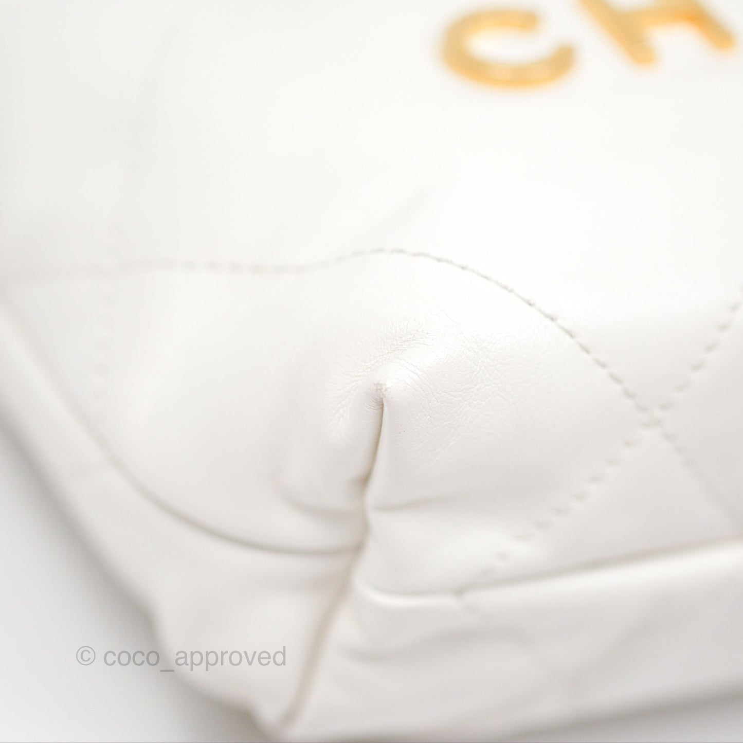 Chanel 22 Mini Bag White Shiny Crumpled Calfskin