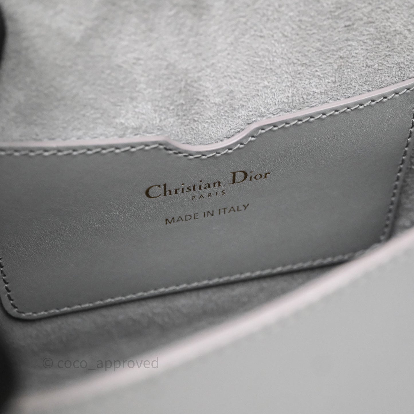 Christian Dior Medium Bobby Flap Grey Box Calfskin